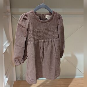 Pehr toddler corduroy dress brown "portobello"